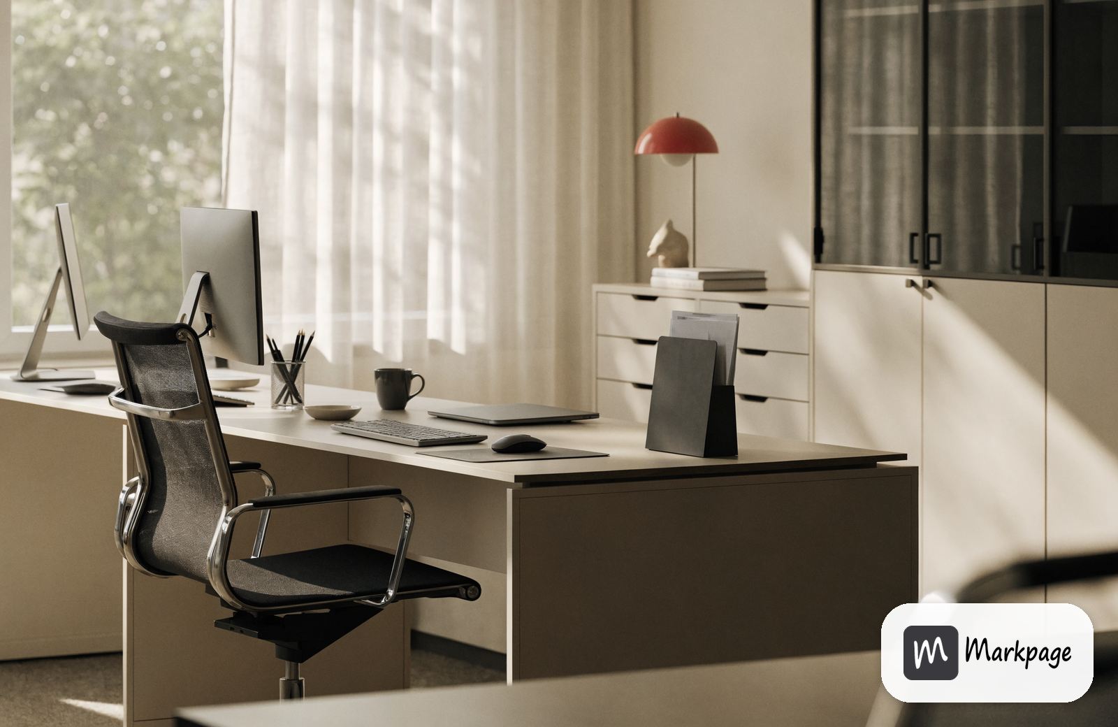 Espace de travail moderne aménagé par Markpage