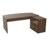 BUREAU AVEC MEUBLE RETOUR PORTEUR PL ARQUE P97X180 - RETOUR À DROITE  N6