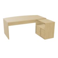BUREAU AVEC MEUBLE RETOUR PORTEUR PL ARQUE P97X180 - RETOUR À DROITE  R1