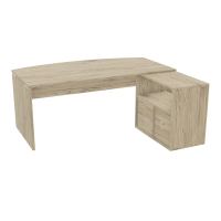 BUREAU AVEC MEUBLE RETOUR PORTEUR PL ARQUE P97X180 - RETOUR À DROITE  R3