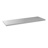 1 TABLETTE METAL DS L1200 PRARM MELA L120X43,2CM SA métal lisse gris aluminium