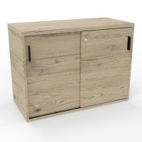 KARA ARMOIRE 2P COULISSANTESH73,5 CM FOND NICHES EN NOIR