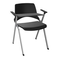 EMI CHAISE 4P FX DOS POLYP /ASS FIXE POLYP AVEC ACCOUDOIRS+TABLETTE A DROITE PU SQ