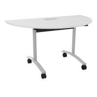 TABLE ABATTANTE 1/2 LUNE 136X78CM DECOUPE POUR TRAPPE + GOULOTTE L300 MM