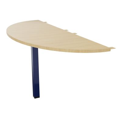 TABLE DEMI-RONDE CONECT L165XP60CM-PLAT EP25MM -PIED CARRE FX   R1 X4