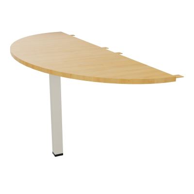 TABLE DEMI-RONDE CONECT L165XP60CM-PLAT EP25MM -PIED CARRE FX   R5 ZC