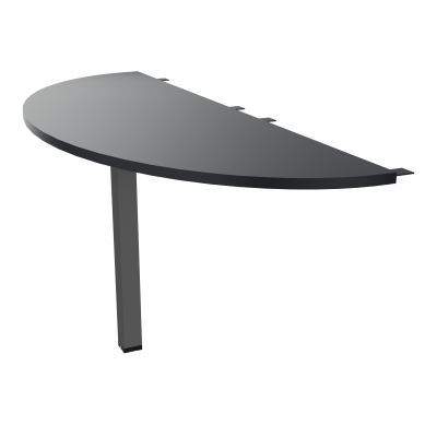 TABLE DEMI-RONDE CONECT L165XP60CM-PLAT EP25MM -PIED CARRE FX   R9 SC