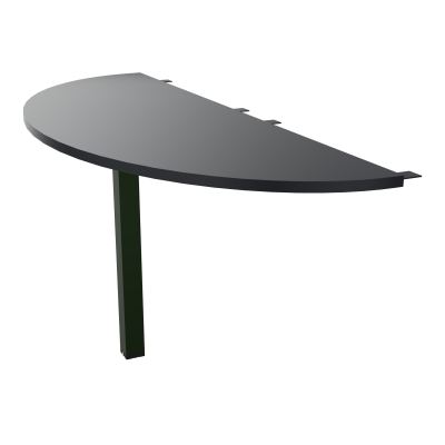 TABLE DEMI-RONDE CONECT L165XP60CM-PLAT EP25MM -PIED CARRE FX   R9 ST