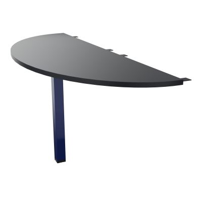 TABLE DEMI-RONDE CONECT L165XP60CM-PLAT EP25MM -PIED CARRE FX   R9 X4