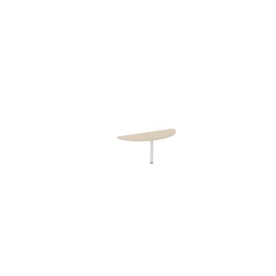 CONECT TABLE DEMI-RONDE L165XP60CM-PLAT EP25MM RZ-PIED CARRE FX SO