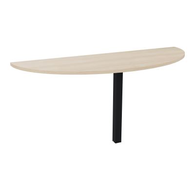 CONECT TABLE DEMI-RONDE L165XP60CM-PLAT EP25MM RZ-PIED CARRE FX ZP