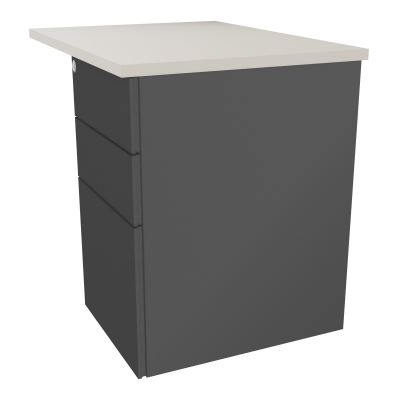 RETOUR RECT CONECT L80XP60CM-PLAT EP25MM -SUR CAISSON HB 3 TIROIRS N5 SC