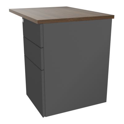 RETOUR RECT CONECT L80XP60CM-PLAT EP25MM -SUR CAISSON HB 3 TIROIRS N6 SC