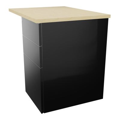 RETOUR RECT CONECT L80XP60CM-PLAT EP25MM -SUR CAISSON HB 3 TIROIRS N8 SG