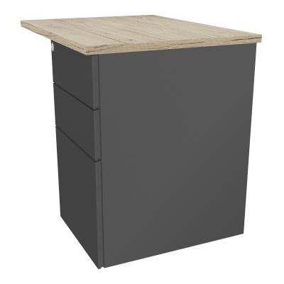CONECT RETOUR RECT L80XP60CM-PLAT EP25MM R3-SUR CAISSON HB 3 TIROIRS SC