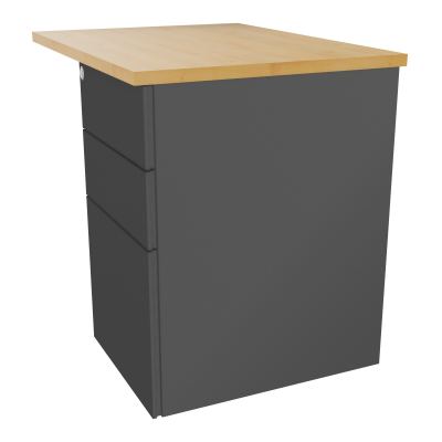 RETOUR RECT CONECT L80XP60CM-PLAT EP25MM -SUR CAISSON HB 3 TIROIRS   R5 SC