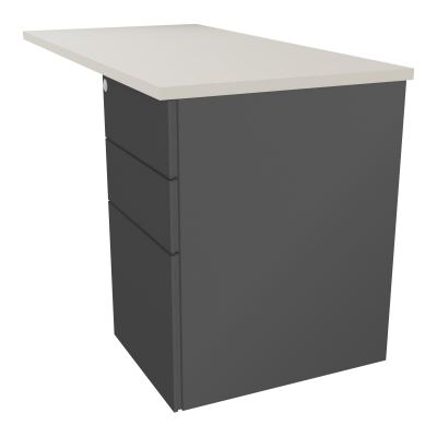 RETOUR RECT CONECT L120XP60CM-PLAT EP25MM -SUR CAISSON HB 3 TIROIRS N5 SC