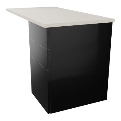 RETOUR RECT CONECT L120XP60CM-PLAT EP25MM -SUR CAISSON HB 3 TIROIRS N5 SG