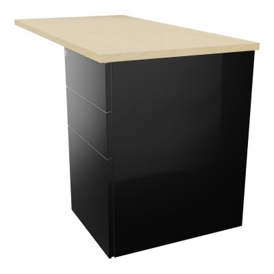RETOUR RECT CONECT L120XP60CM-PLAT EP25MM -SUR CAISSON HB 3 TIROIRS N8 SG