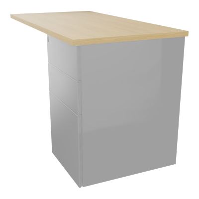 RETOUR RECT CONECT L120XP60CM-PLAT EP25MM -SUR CAISSON HB 3 TIROIRS   R1 SA