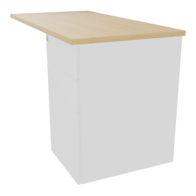 RETOUR RECT CONECT L120XP60CM-PLAT EP25MM -SUR CAISSON HB 3 TIROIRS   R1 SO
