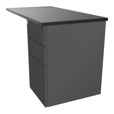RETOUR RECT CONECT L120XP60CM-PLAT EP25MM -SUR CAISSON HB 3 TIROIRS   R9 SC