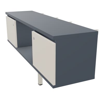 JAMES MEUBLE 2PTE&NICHE L142P36 H73,5CM P.METAL PR BENCH ARIAL P1420 PIED CARRE    R6 N5