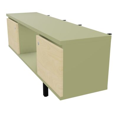 JAMES MEUBLE 2PTE&NICHE L142P36 H73,5CM P.METAL PR BENCH ARIAL P1420 PIED CARRE    R7 N8