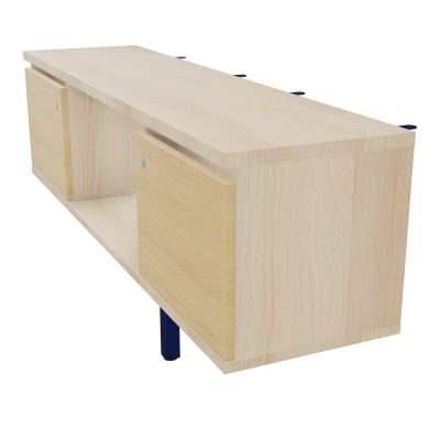 JAMES MEUBLE 2PTE&NICHE L142P36 H73,5CM P.METAL PR BENCH ARIAL P1420 PIED CARRE    RZ R1