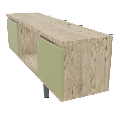 JAMES MEUBLE 2PTES&NICHE L142 P36 H73,5CM P.META.PR BENCH CONECT/4M P.RCT.P1420    R3 R7