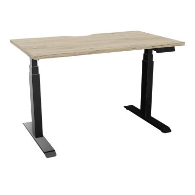 AXEL 2 BUREAU RECT 120X70 ECHANCRURE - MOTORISE - 4 UTILLISATEURS x 2 MEM + USB   R3 SG
