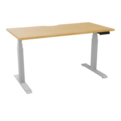 AXEL 2 BUREAU RECT 140X70 ECHANCRURE - MOTORISE - 4 UTILLISATEURS x 2 MEM + USB   R5 Z4