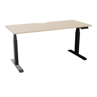 AXEL 2 BUREAU RECT 160X70 ECHANCRURE - MOTORISE - 4 UTILLISATEURS x 2 MEM + USB RZ SG