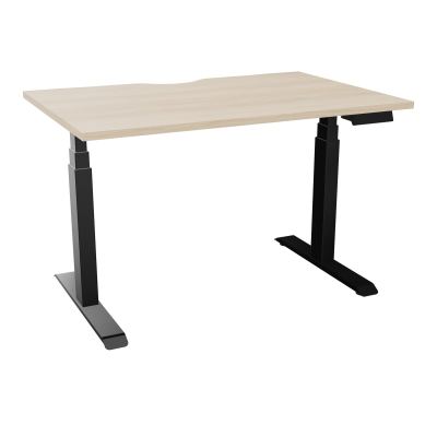 AXEL 2 BUREAU RECT L120XP80 ECHANCRURE - MOTORISE - 4 UTILLISATEURS x 2 MEM + USB   RZ SG