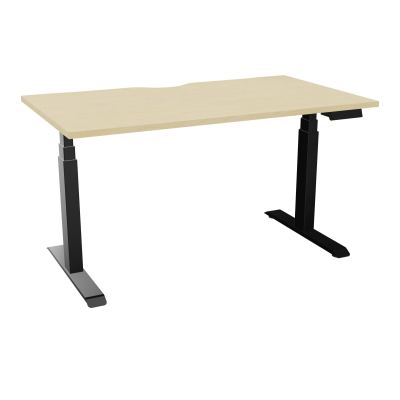 AXEL 2 BUREAU RECT L140XP80 ECHANCRURE - MOTORISE - 4 UTILLISATEURS x 2 MEM + USB   N8 SG