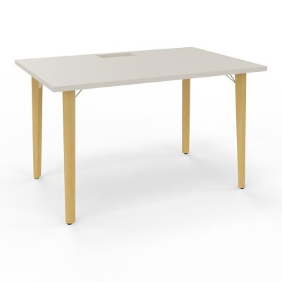 ROBIN T RECT L120 P80 DECOUPE TRAPPE SIMPLE ACCES PIEDS PLATINE HETRE/METAL + GOULOTTE N5