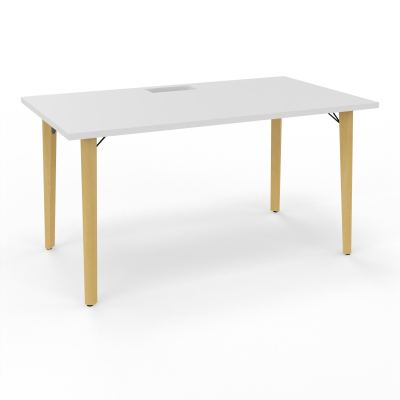 ROBIN T RECT L140 P80 DECOUPE TRAPPE SIMPLE ACCES PIEDS PLATINE HETRE/METAL + GOULOTTE MG