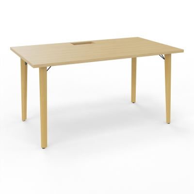 ROBIN T RECT L140 P80 DECOUPE TRAPPE SIMPLE ACCES PIEDS PLATINE HETRE/METAL + GOULOTTE R1