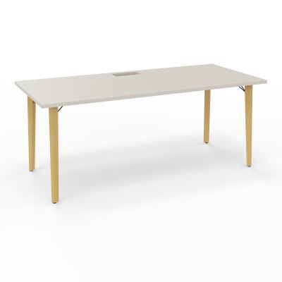 ROBIN T RECT L180 P80 DECOUPE TRAPPE SIMPLE ACCES PIEDS PLATINE HETRE/METAL + GOULOTTE N5