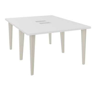 2 BUREAUX RECT L120XP160 PERCES POUR TRAPPE  SUR PIET FX DONT 2 ELECTRS  + GOULOTTE