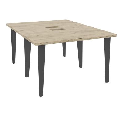 2 BUREAUX RECT L120XP160 PERCES POUR TRAPPE  SUR PIET FX DONT 2 ELECTRS  + GOULOTTE  R3 S