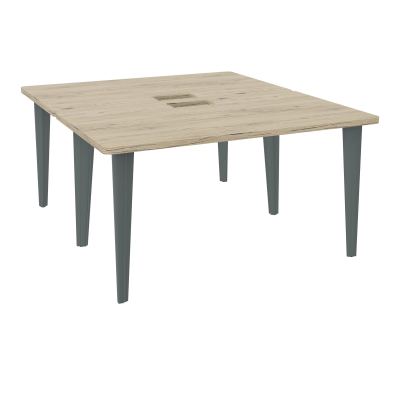 2 BUREAUX RECT L140XP160 PERCES POUR TRAPPE  SUR PIET FX DONT 2 ELECTRS  + GOULOTTE  R3 S