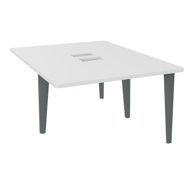 4L BUREAUX PIEDS PARTAGES POLE 2 SUIVANT L120XP160CM DECOUPE TRAPPE SIMPLE ACCES PIED FX