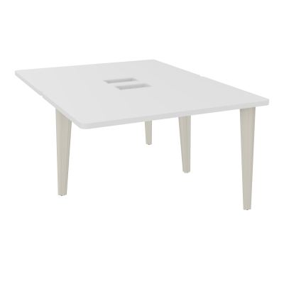4L BUREAUX PIEDS PARTAGES POLE 2 SUIVANT L120XP160CM DECOUPE TRAPPE SIMPLE ACCES PIED FX