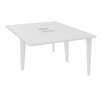 4L BUREAUX PIEDS PARTAGES POLE 2 SUIVANT L120XP160CM DECOUPE TRAPPE SIMPLE ACCES PIED FX