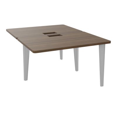 4L BUREAUX PIEDS PARTAGES POLE 2 SUIVANT L120XP160CM DECOUPE TRAPPE SIMPLE ACCES PIED FX