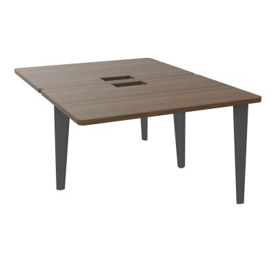 4L BUREAUX PIEDS PARTAGES POLE 2 SUIVANT L120XP160CM DECOUPE TRAPPE SIMPLE ACCES PIED FX