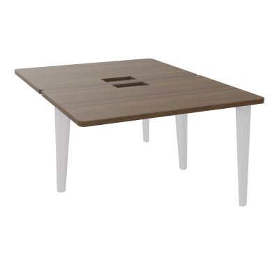 4L BUREAUX PIEDS PARTAGES POLE 2 SUIVANT L120XP160CM DECOUPE TRAPPE SIMPLE ACCES PIED FX