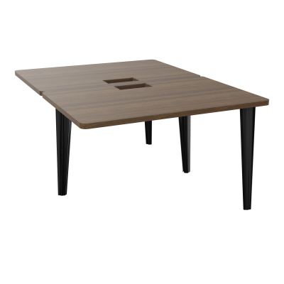 4L BUREAUX PIEDS PARTAGES POLE 2 SUIVANT L120XP160CM DECOUPE TRAPPE SIMPLE ACCES PIED FX