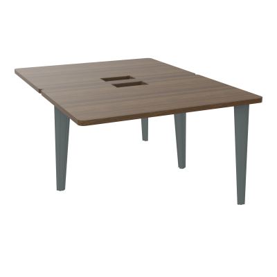 4L BUREAUX PIEDS PARTAGES POLE 2 SUIVANT L120XP160CM DECOUPE TRAPPE SIMPLE ACCES PIED FX